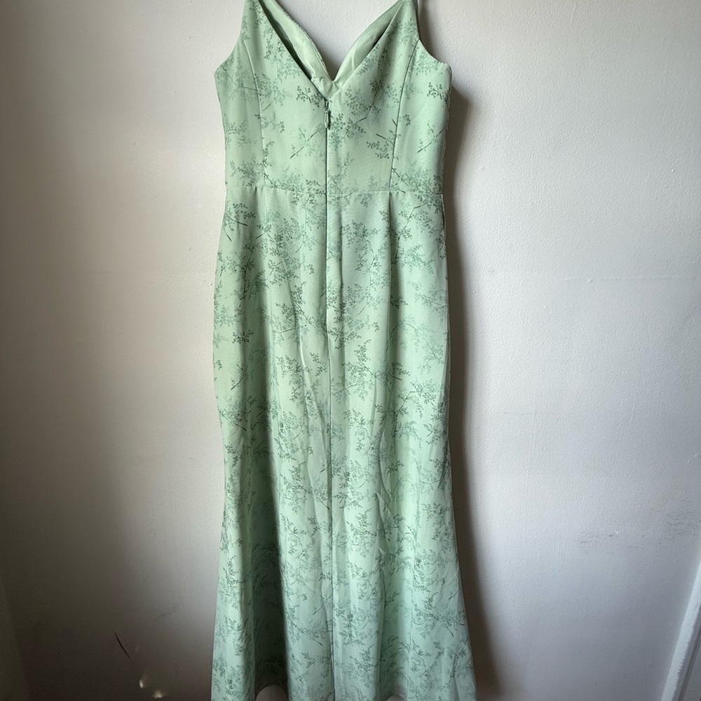AZAZIE Deandra Green Fern Floral Bridesmaid Dress - Picture 3 of 11